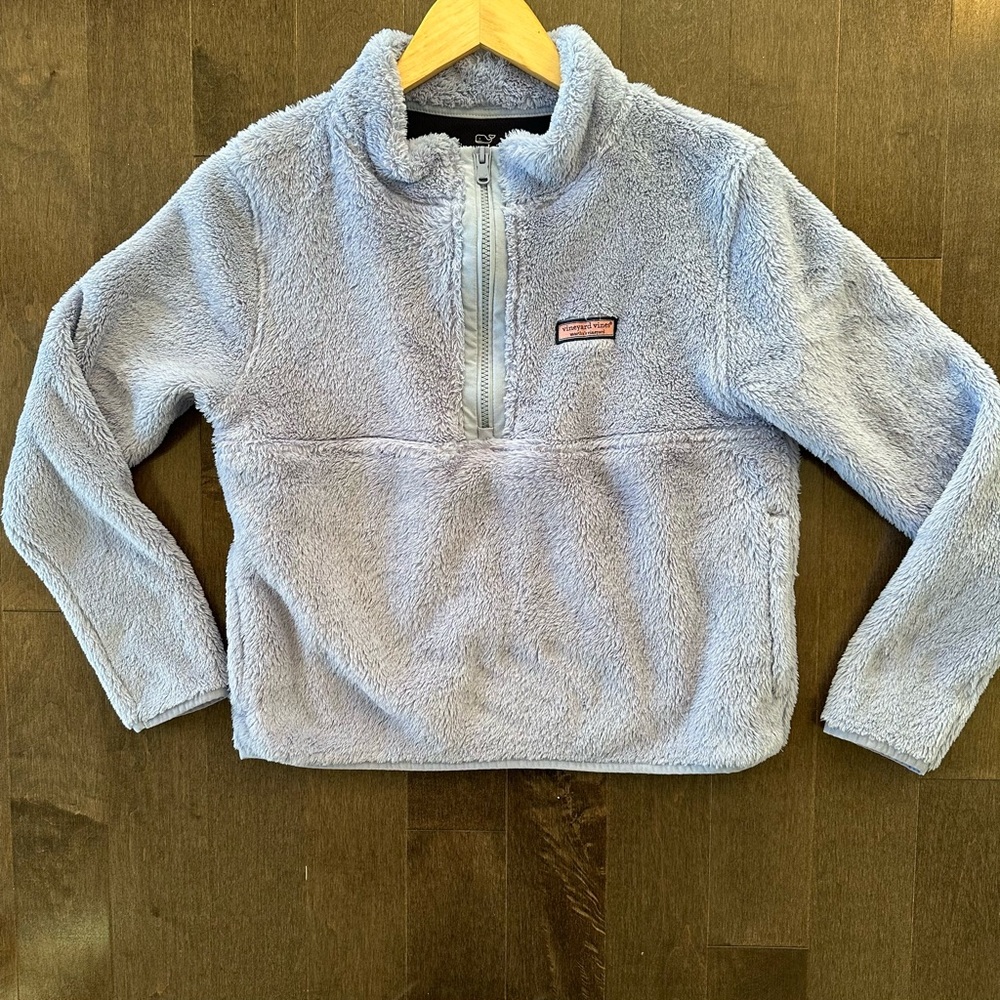 Vineyard Vines Girls Fleece 1/2 Zip Pullover Purple Cold Weather Comfort XL